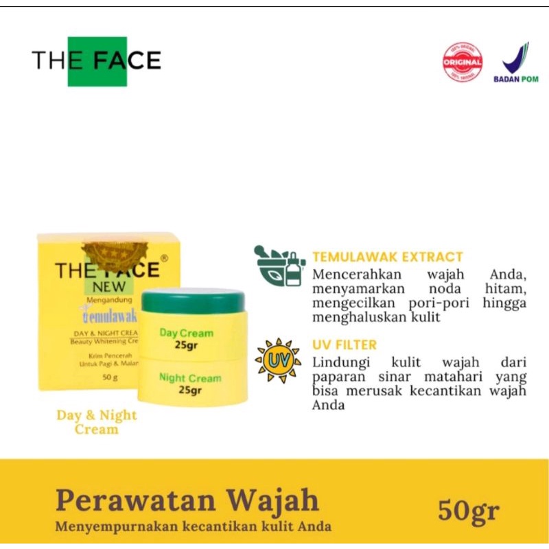 BPOM THE FACE TEMULAWAK KRIM SIANG DAN MALAM DAY &amp; NIGHT CREAM SABUN FACE WASH