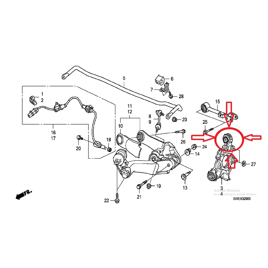 bushing bush bosh bos karet lower arm sayap knuckle belakang bagian atas crv gen3 gen4 2007 2008 2009 2010 2011 2012 2013 2014 2015 2016 2017