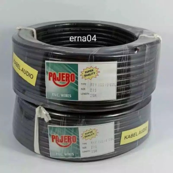 Kabel Listrik Pajero 2x2.5 25 Meter ( Hitam ) Termurah