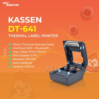 Kassen DT-641 Printer Barcode Cetak Label Thermal Uk. A6 Untuk Resi Marketplace Ekspedisi