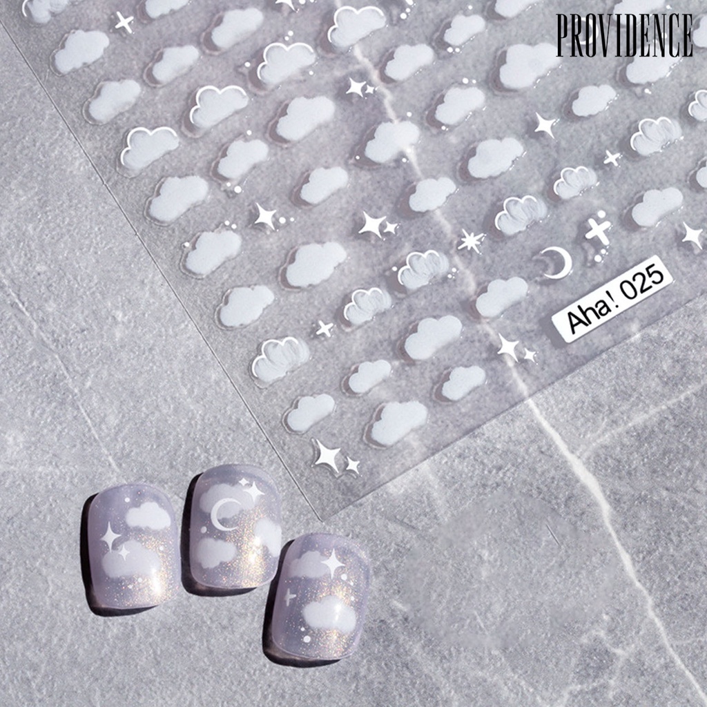 Providence Stiker Decal Motif Bunga Putih Translucent Untuk Dekorasi Nail Art / Manicure