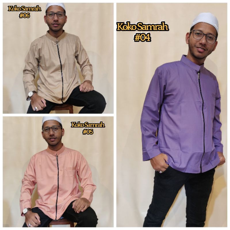 Baju koko resleting ruziqnaa/taqwa/baju muslim polos/koko ammu