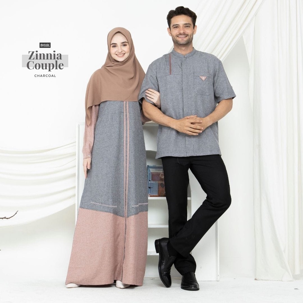 Gamis Dress Couple Terbaru High Quality Simpel Zinnia By Mysure
