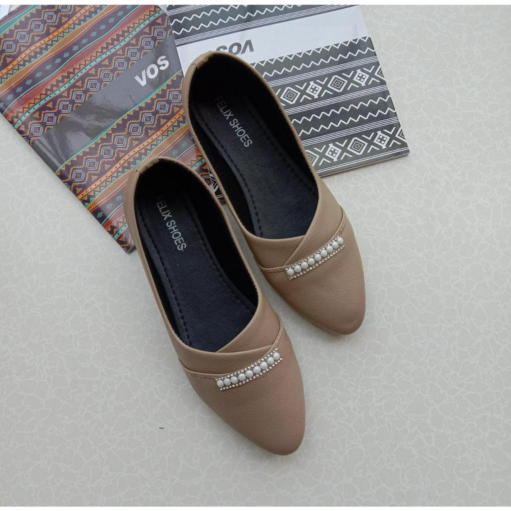 Sepatu Balet KINARA FLATSHOES cantik variasi mutiara elegant - FF05 MUTE 9