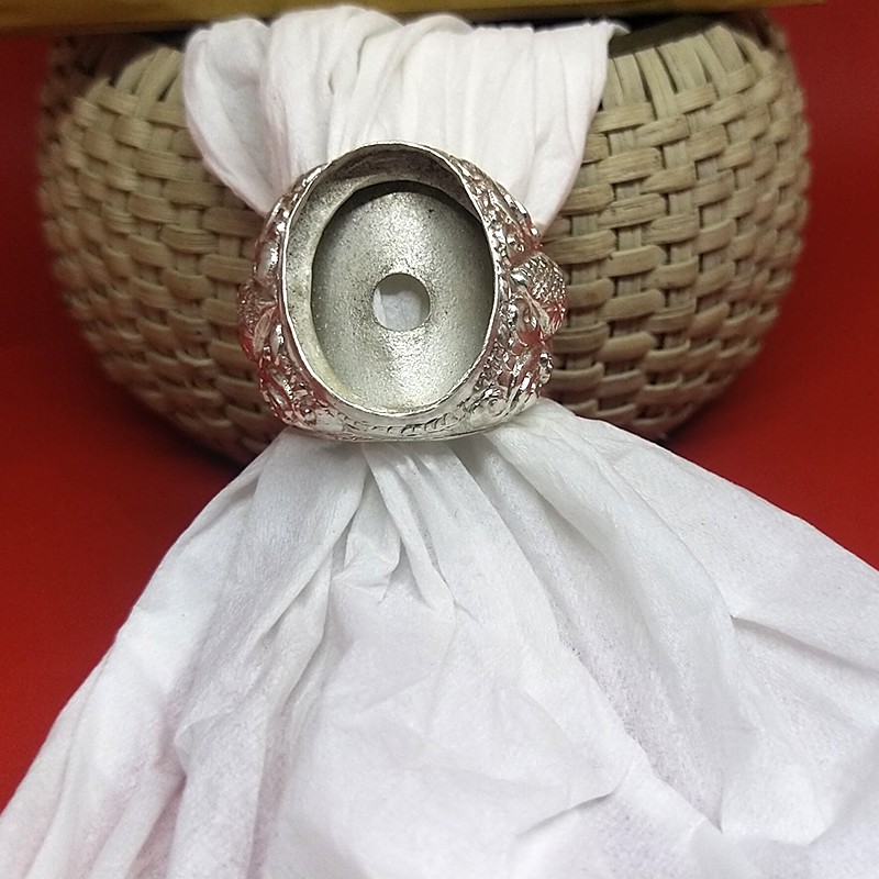 Ganggang Emban Cangkok Cincin Ring Perak Silver Bali Asli 925 Lebar Ukir Tunjung Lebar Pria Laki Wan