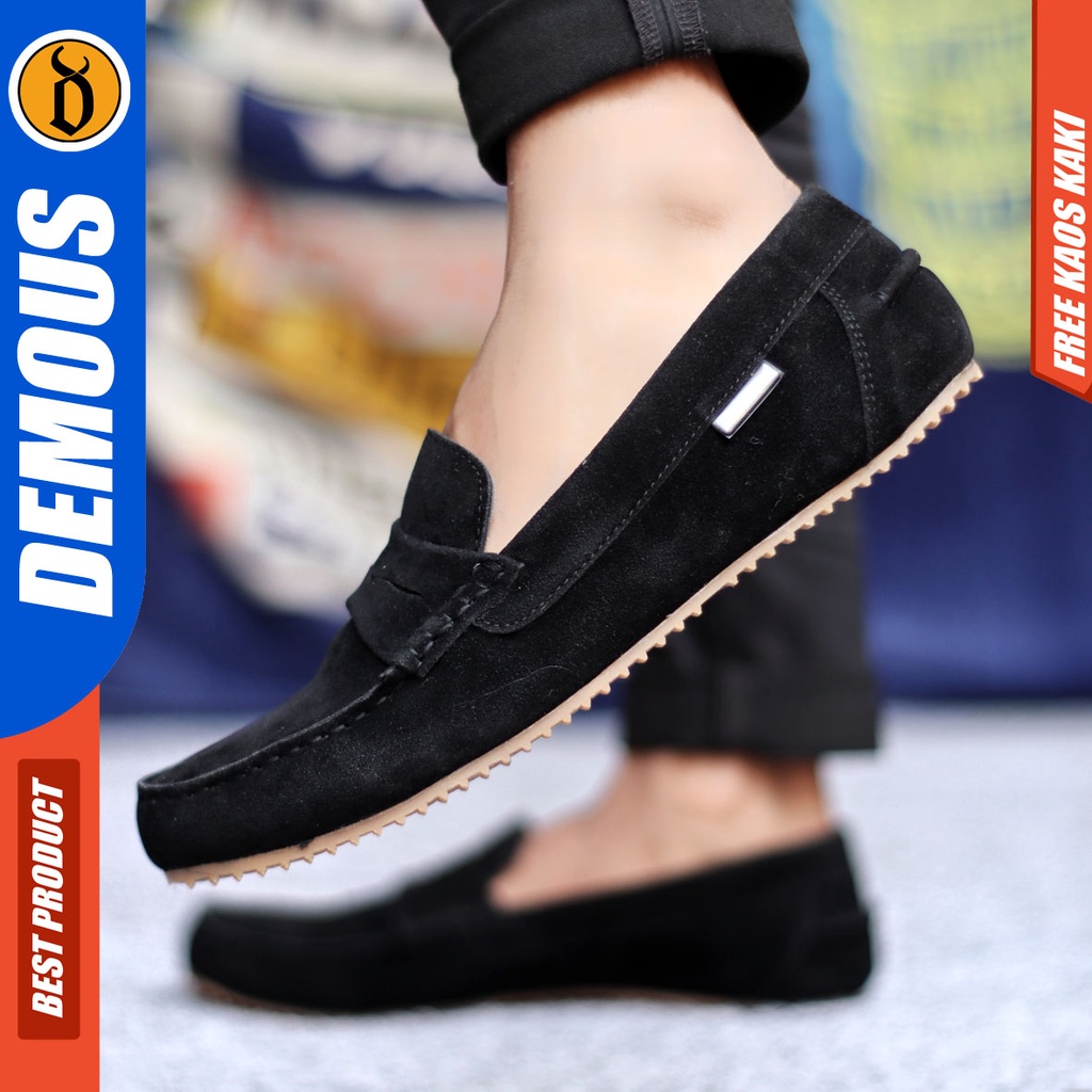 DEMOUS CELTIK - Sepatu Slip On Casual Hitam Pria