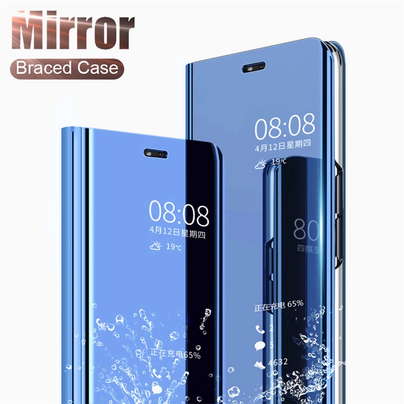 OPPO RENO 4 4F PRO RENO 5 5F Flip Cover Mirror Standing Case S-View Auto Lock Smart Luxury