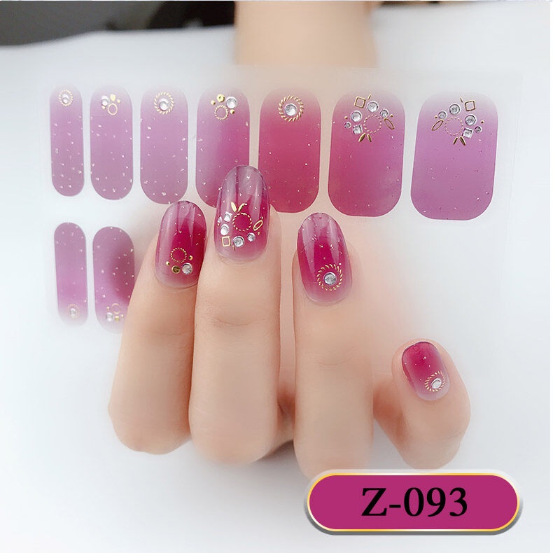 Z 14Pcs/Set Stiker Kuku 3d Desain Bermotif High End Berlian Mutiara Permata Warna-Warni Untuk Tempel Tahan Air Tahan Lama Menicure Stickers Korea Self Adhesive Fashion Sticker kuku Full Aksesoris Dapat Kupas Mudah Digunakan Dan Dilepas Anti Air Nail Art