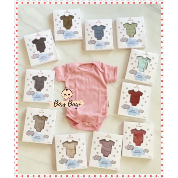 NICE KIDS - Basic Bodysuit / Jumper Pendek Bayi Warna Polos