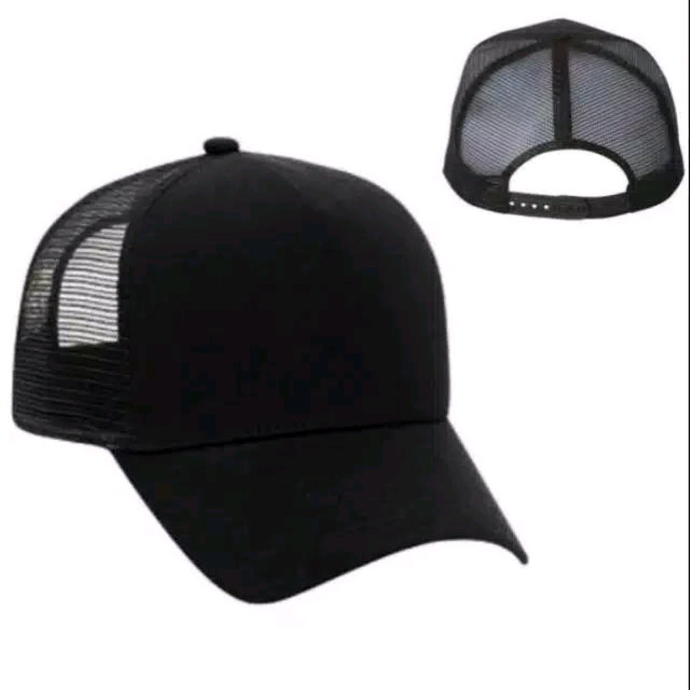 Topi Jaring/Trucker Hitam Polos Grosir