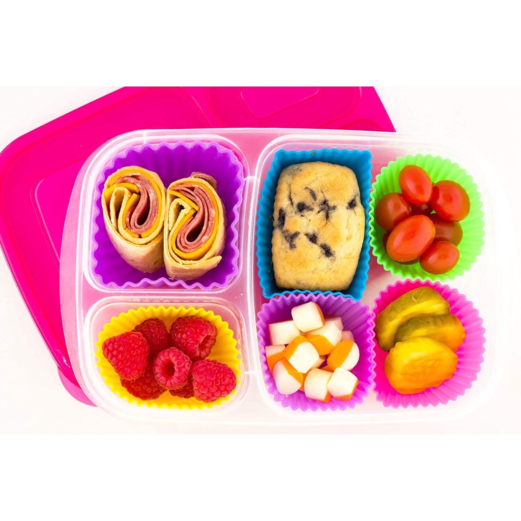 Cetakan Kue Cupcake Muffin Cups Jelly Silicone Mould Wadah Bekal Cups Bekal Bento Wadah Bento Cup Cake Silicone Tahan Panas Cetakan Silicone Cake Pudding Agar-Agar Cup Cake Serbaguna Cetakan