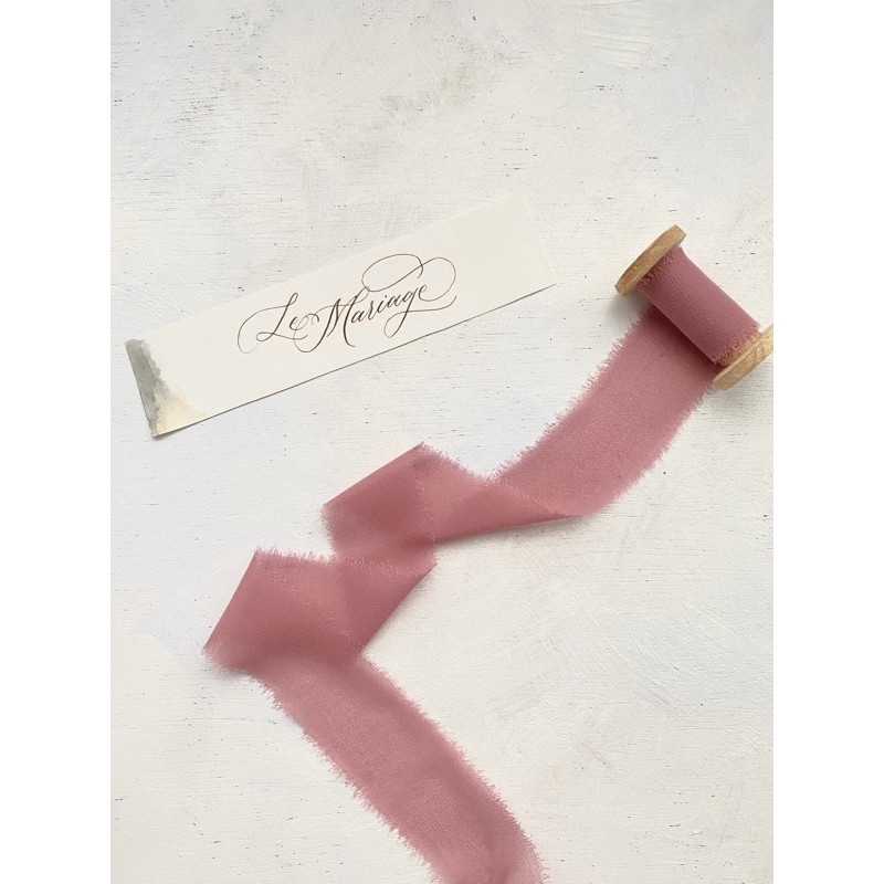 

RIBBON IN MAUVE - wedding ribbon / calligraphy ribbon / vows ribbon / pita buket / styling