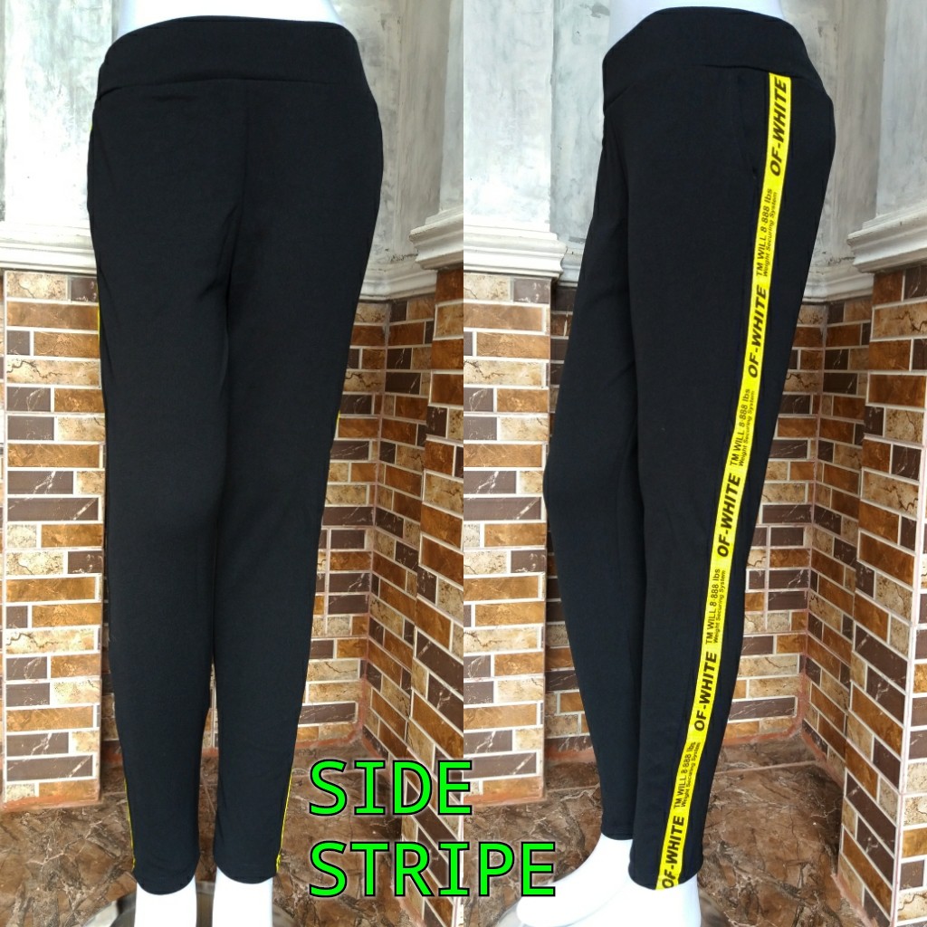 OFF WHITE PANTS STRAP / LIST STRIPE LUNA WANITA