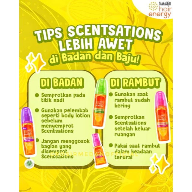 MAKARIZO PARFUM RAMBUT DAN BADAN - HAIR ENERGY SCENTSATION - HARUM WANGI TAHAN LAMA