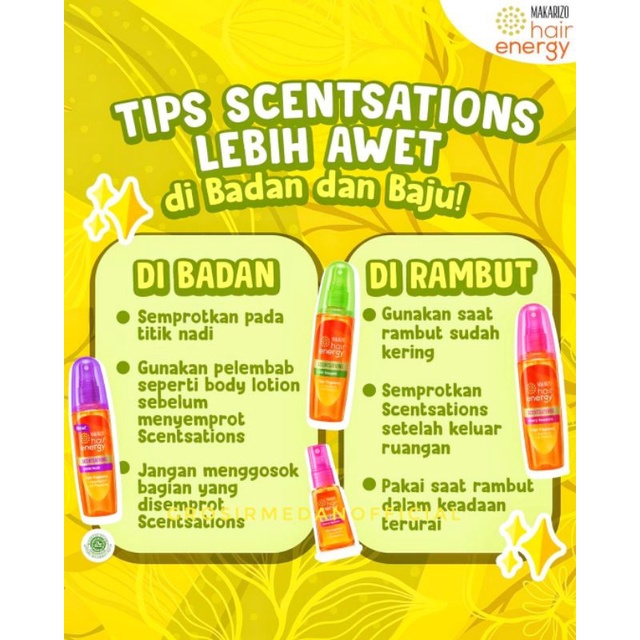 MAKARIZO PARFUM RAMBUT DAN BADAN - HAIR ENERGY SCENTSATION - HARUM WANGI TAHAN LAMA