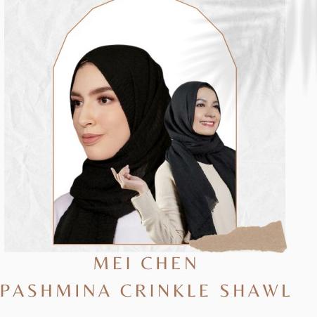 ▲ Hijab Pashmina - Jilbab Pashmina Crinkle Hitam - Hijab Pashmina Crinkle Shawl Import ♢
