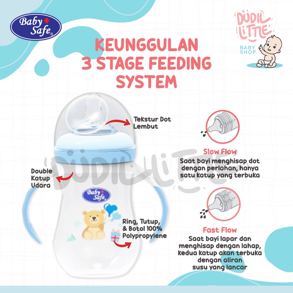 BABY SAFE 3 STAGE FEEDING SYSTEM BOTTLE 250 ML WN30