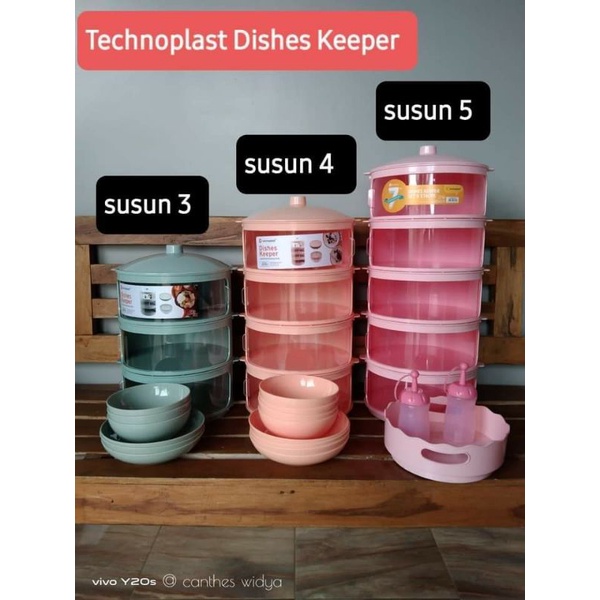 Technoplast Lebih Sehat & Higienis .Rak Makanan Tudung Saji Dishes Keeper Dusdusan  Wadah Saji Multi