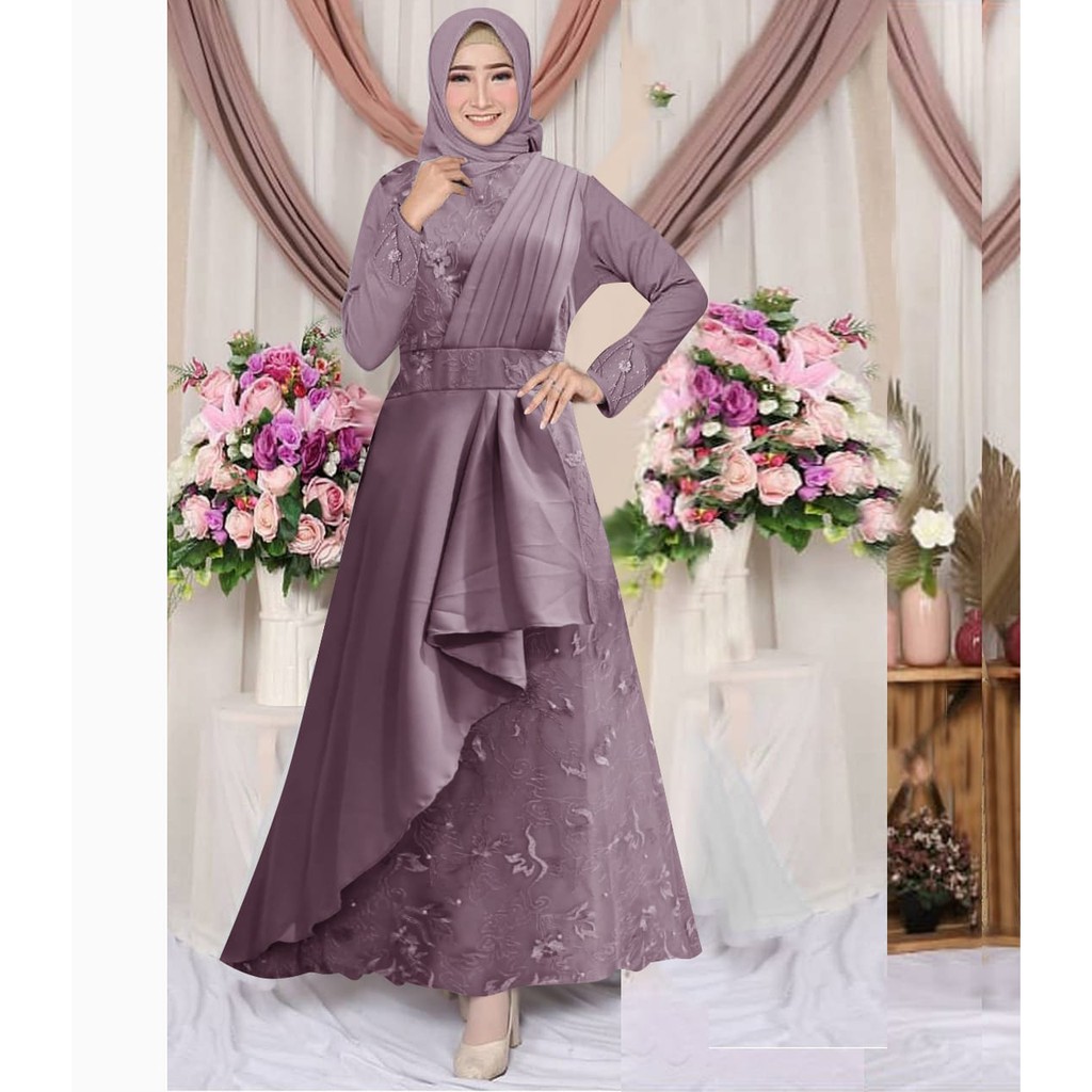 Sw34 Model Baru Size S M L Xl Xxl Gamis Raisa Gamis Brukat Tile Gamis Muslim Gamis Kondangan Shopee Indonesia