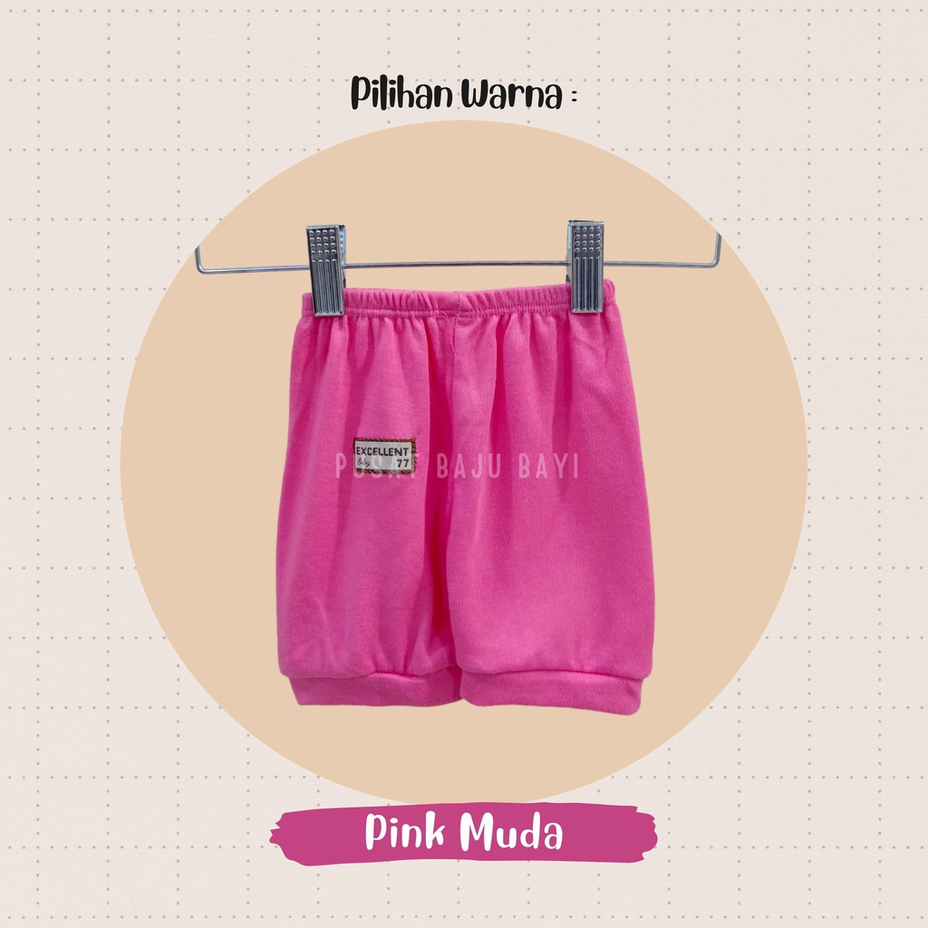 Celana Pendek Bayi Size 0 - 3 Bulan merk SNI EXCELLENT 77 - PINK SERIES