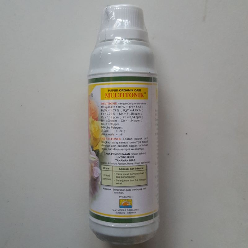 MULTITONIK Bunga 300ML Pupuk Organik Cair Cocok Untuk Semua Tanamam Bunga