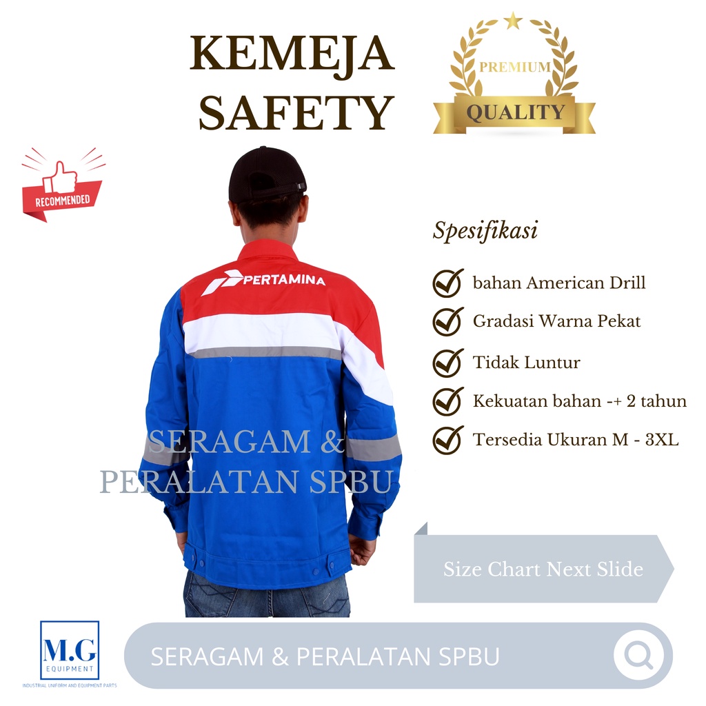 NEW - Baju Kemeja Pertamina Lengan Panjang / Kemeja Safety SPBU