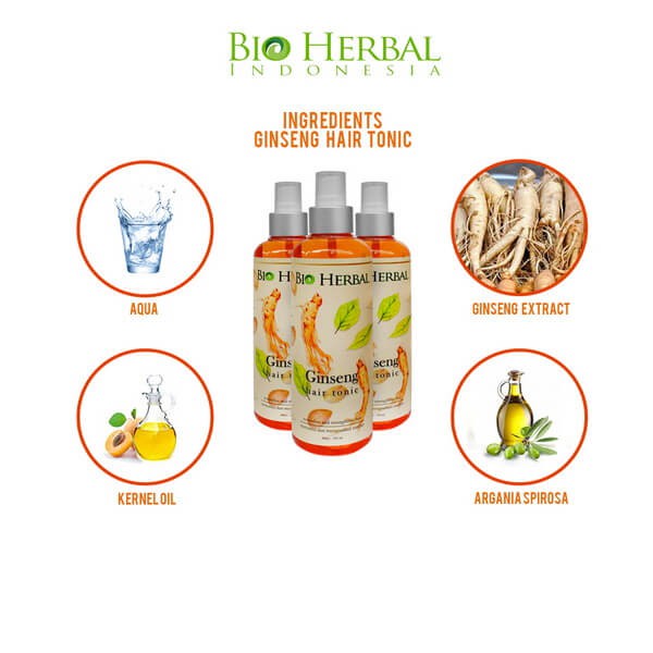 Bio Herbal Ginseng Hair Tonic Ori BPOM Ginseng Penumbuh Penebal Mengatasi Rontok Rambut