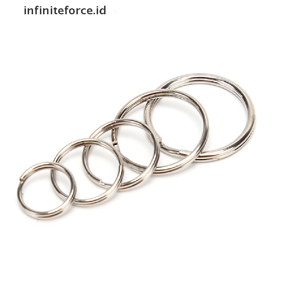 [infiniteforce.id] 100pcs/lot Key Rings DIY Metal Key Holder Split Rings Hoop Metal Loop Keychain  [ID]