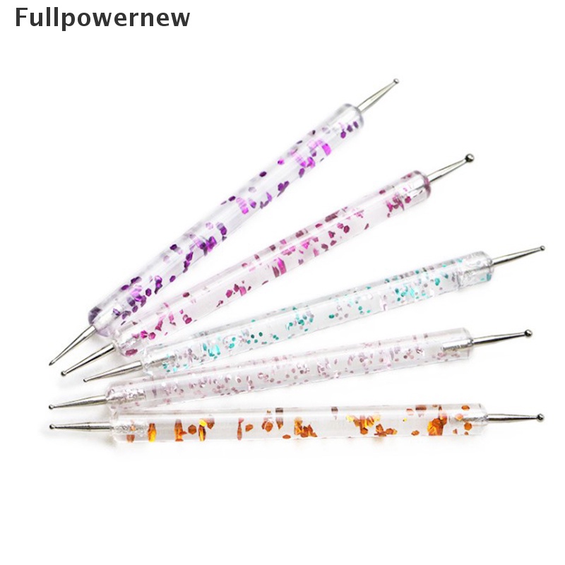 [FULL] 5Pcs 2 Way Nail Art Dotting Painting Pen Manicure Nail Glitter Tools Dotting Pen