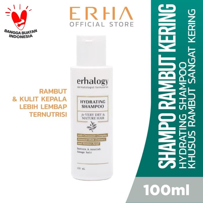 erhalogy hydrating shampoo 100ml   shampoo rambut kering