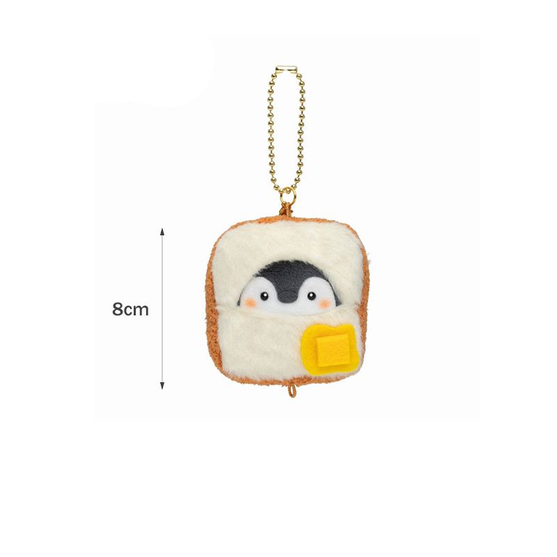 8cm Cute Koupen Chan Penguin Plush Pendant Egg Toast Milk Dress Up Soft Keychain