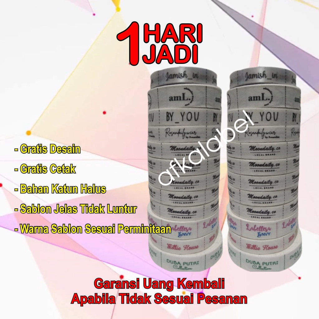 

LABEL HIJAB / LABEL WOVEN / LABEL BAJU BAHAN KATUN HALUS