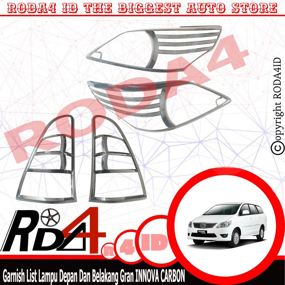 Paket Garnish  List Lampu Depan Belakang Grand Innova Full Carbon