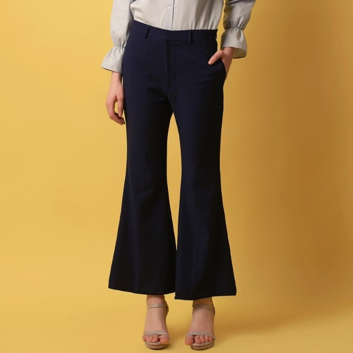 navy palazzo pants women's