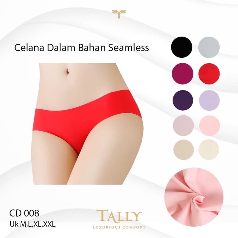 CD CELANA DALAM TALLY WANITA SEAMLESS FIT TO M-XXL ANTI NYEPLAK paket isi 3pcs