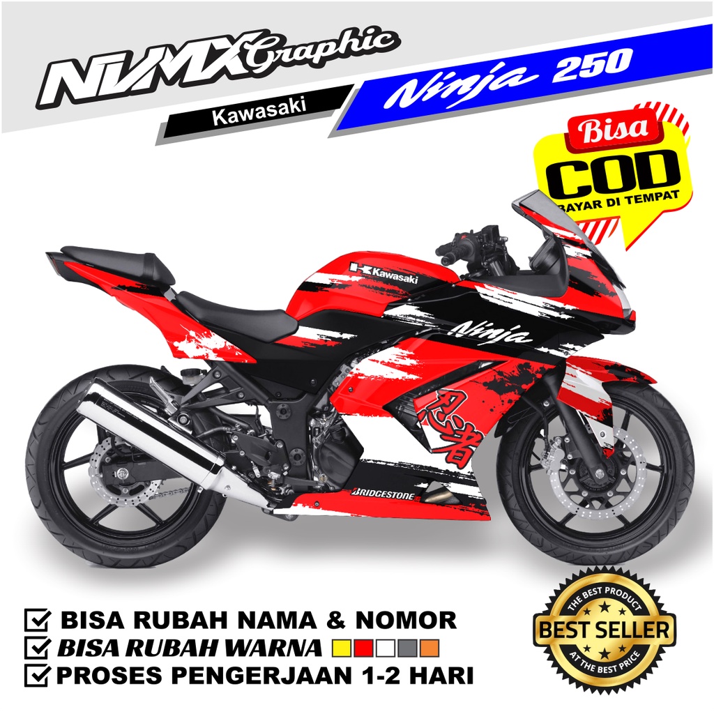 STIKER DECAL NINJA KARBU MERAH FULL BODY