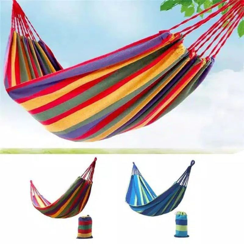 [BISA COD] Hammock Single (tempat tidur gantung) ayunan hamock piknik hiking camping aksesoris pecinta alam new