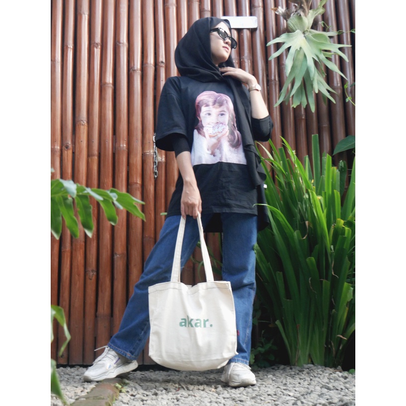 Totebag Tas Bahu Wanita Tas Kanvas Tas Ngampus Tas Tekolah Tebal Kanvas Premium