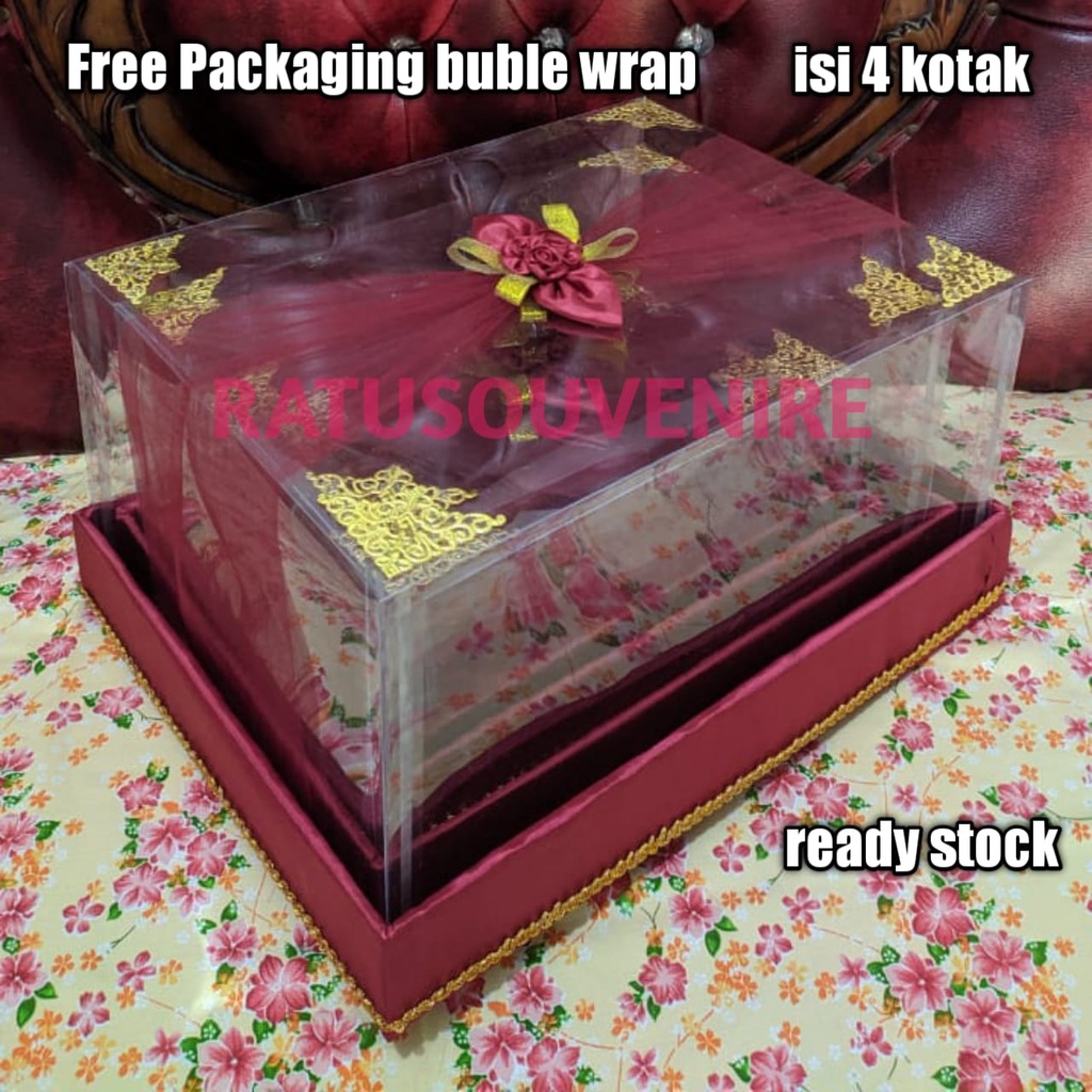 Jual Kotak Seserahan Pernikahan Set Lengkap Isi 4 Box Hantaran Parcel Mika Unik Kekinian Gratis 9451