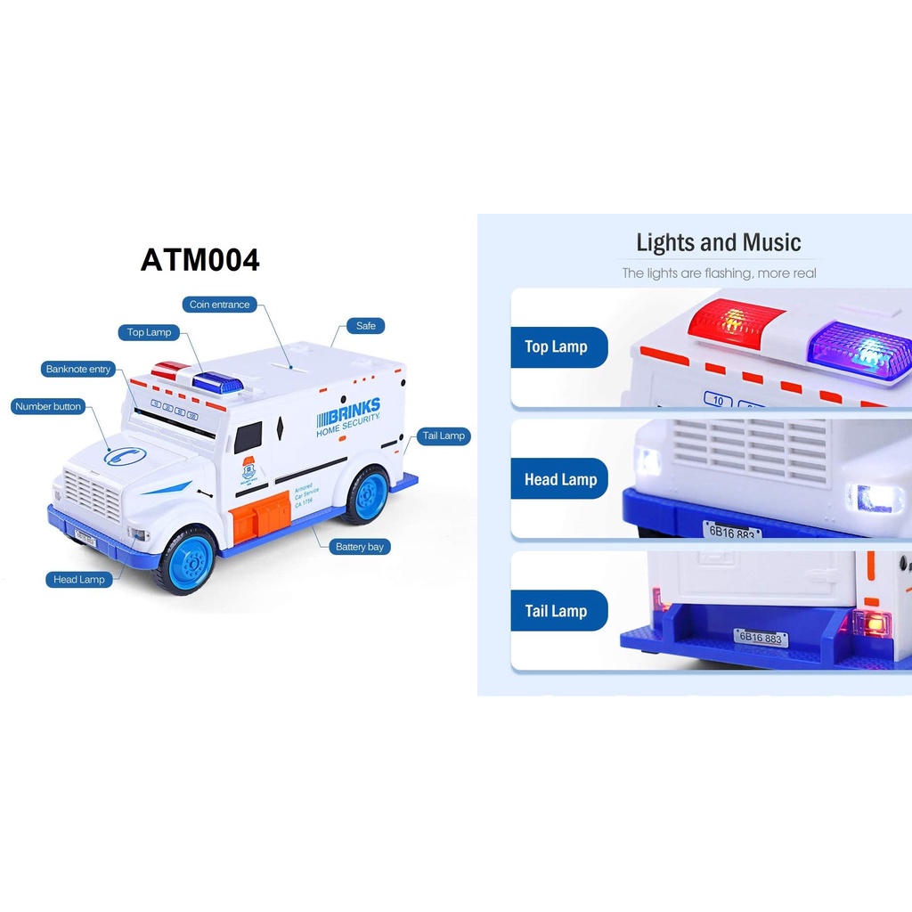 Mainan Celengan otomatis ATM Mobil Truck Security Brankas Piggy Bank ATM004 ATM005 menabung tabungan mainan anak