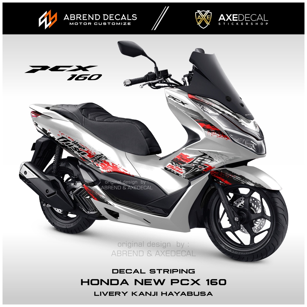 Striping Honda PCx 160 New Kanji Hayabusa Racing / Stiker Motor Pcx 160 Baru Design Custom / Stock D