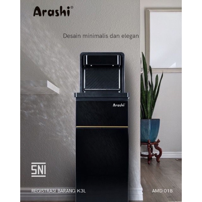 DISPENSER ARASHI GALON BAWAH AMD 01B / AMD 02 BC 02BC air galon digital dengan pemanas teko dan remote