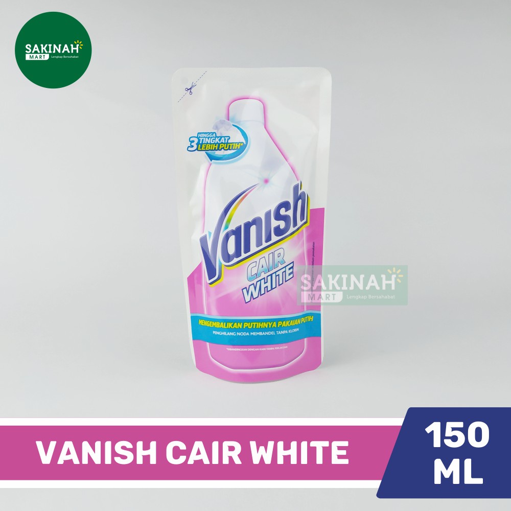 Vanish White Cair Penghilang Noda &amp; Pelembut Pakaian 150ml (3pcs)