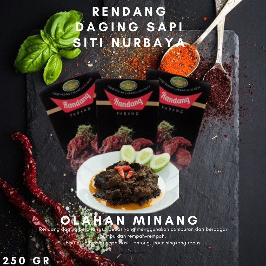 

Rendang Daging Sapi Siti Nuraya - Rendang Asli Padang - Rendang -Rendang Siti Nurbaya 250 gr