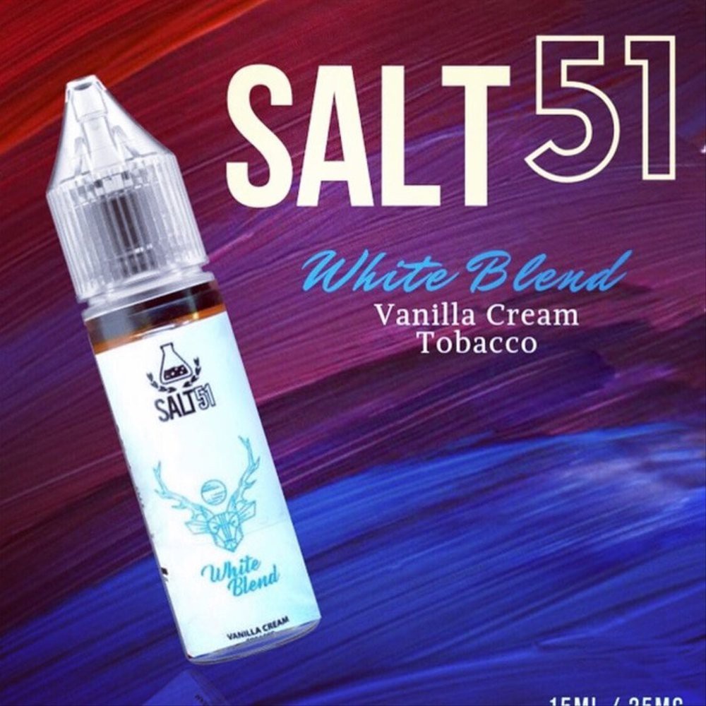 Liquid SALT51 White Blend Vanilla Cream Tobacco 25MG 15ML SALTNIC 100% ORIGINAL