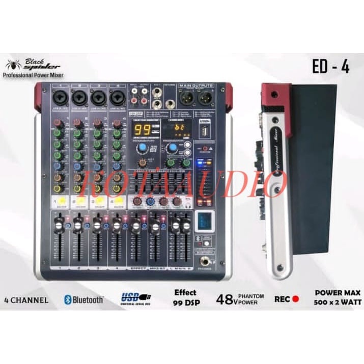 Power Mixer 4 Channel Blackspider ED4 99 DSP ED 4 Black Spider ED 04