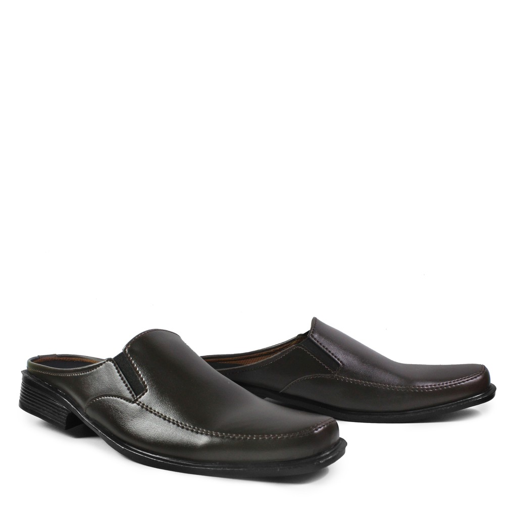 PROMO Sepatu Formal Pria Crocodile Bustong Nopo Slop Coklat Pantofel Kasual Kerja Kantor Kondangan