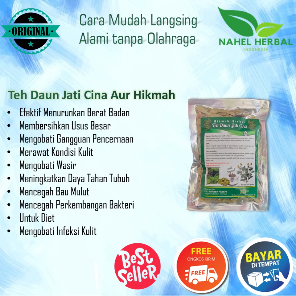 COD teh pelangsing daun jati cina 100% original ampuh alami - tea diet herbal penurun berat badan pe
