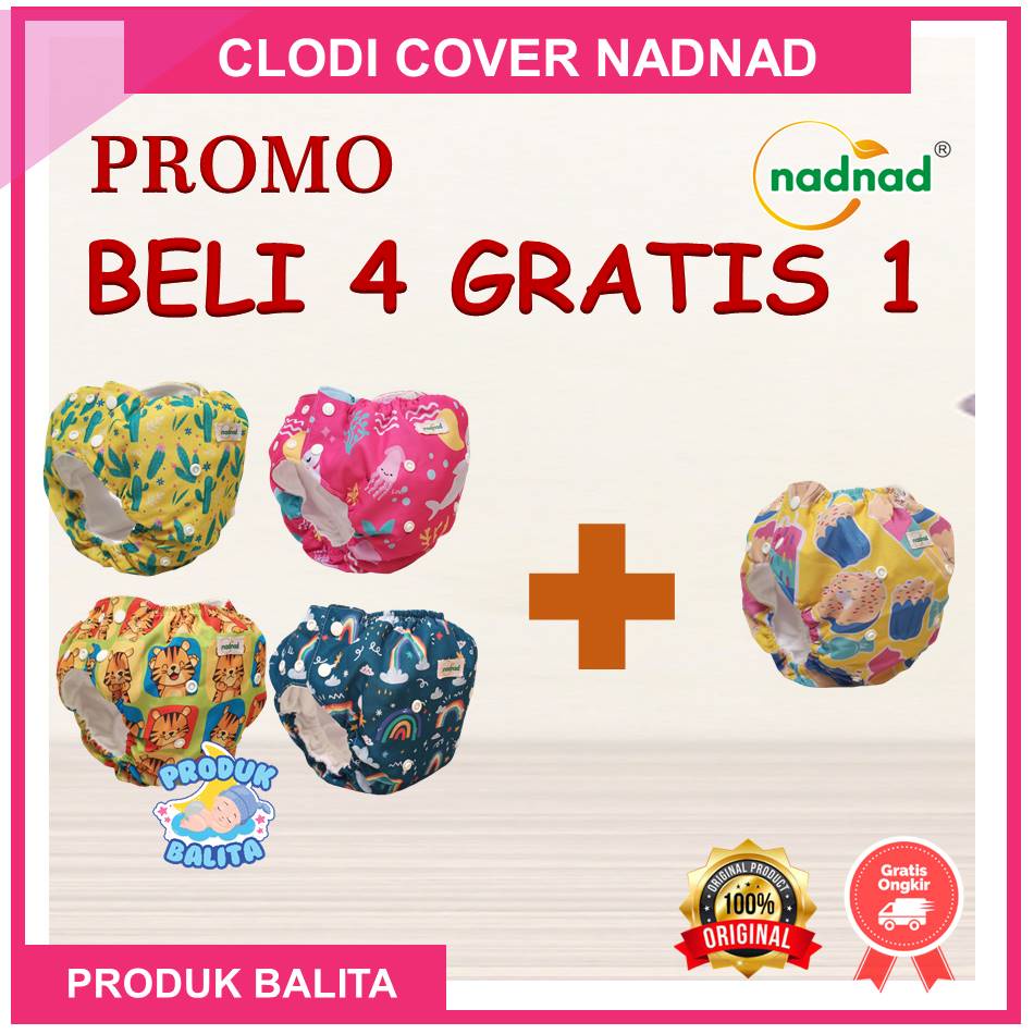 NEW DESAIN Clodi Cover Perekat Celana By Nadnad  Popok Kain Cuci Ulang Motif Full Printing