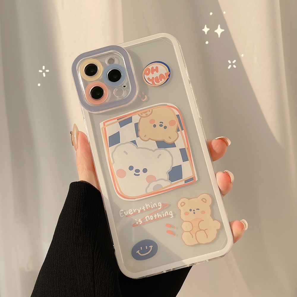 Casing Samsung A04S Case Cute Bear Smile Character Silicon Premium